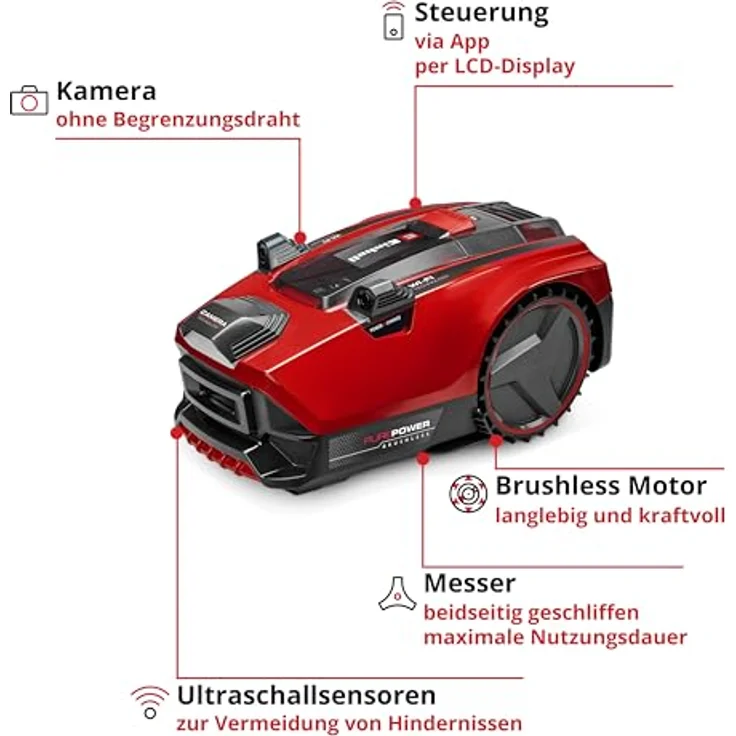 Einhell Mähroboter FREELEXO CAM PLUS 600, Rasenroboter mit Kameraerkennung, 600 m², inkl. Power X-Change Plus Akku, grün – Bild 3
