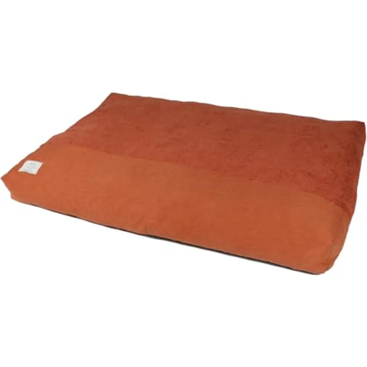 D&D Home, Ellis S Hundekissen, 70 x 50 x 10 cm, Orange, Memory-Schaum, waschbar, mit Rutschfester Unterseite, gewebtes Innen- und Außenkissen