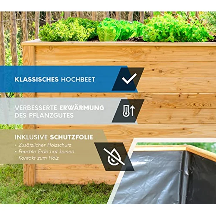 Westmann Hochbeet Lärchenholz 170 Kräuterbeet 170x90x84 cm natur - Westmann – Bild 2