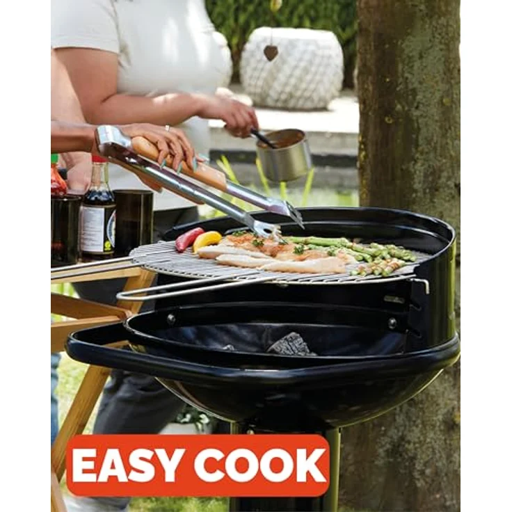 Barbecook Holzkohlegrill Säulengrill Stand-Grill rund 75 cm, schwarz, 41,1x41,1x75,5 cm – Bild 7