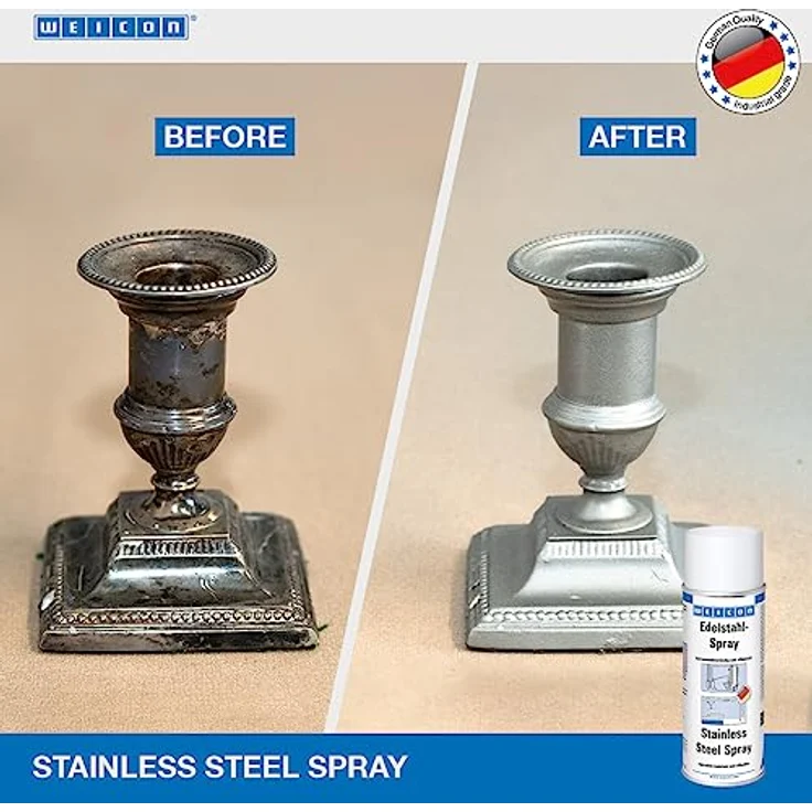 WEICON Edelstahl-Spray spezial hell, 400 ml, korrosions- und witterungsbeständig, alkydharzbasiert – Bild 3