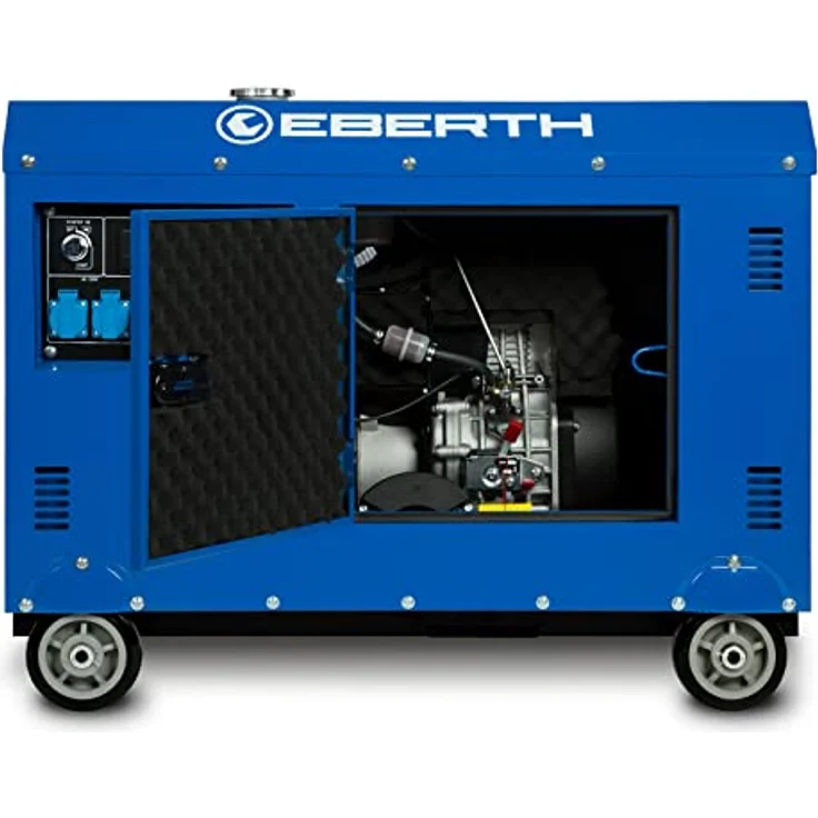 EBERTH GG3-ERD8000E, 8000 Watt Diesel Notstromaggregat mit 13,9 PS, 3-Phasen Stromgenerator, 1x 400V, 2x 230V, 1x 12V – Bild 3