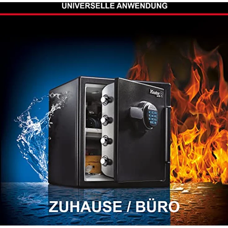 MASTER LOCK Tresor [Feuer- und Wasserfest] [33,6 L] [elektronische Kombination] LFW123FTC Für Ausweise, A4-Dokumente, Laptop, Schmuck – Bild 2