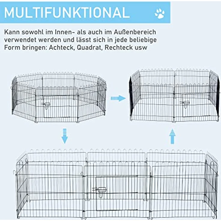 Pawhut® Welpenauslauf Welpenzaun Laufstall Freilaufgehege Welpengitter Maße: 71x61cm – Bild 4