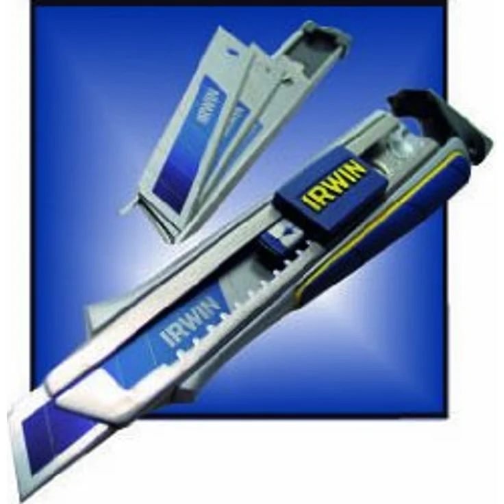 IRWIN Cuttermesser 10507106 ProTouchâ„¢, 18 mm Abbrechklingenmesser mit selbstverriegelndem Klingenschlitten und robustem Aluminiumgehäuse – Bild 4