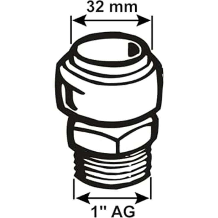 Cornat Bewässerungsrohre Messing Verschraubung für PE HD-Rohr, A 32 mm, B 1 Zoll Außengewinde, Mehrfarbig Bewässerungszubehör – Bild 5