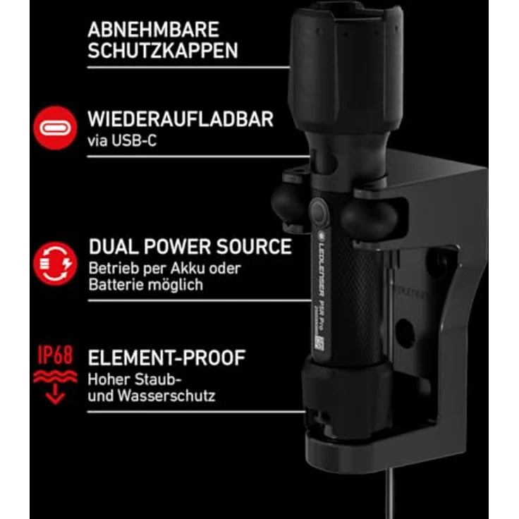 Ledlenser P5R Pro, wiederaufladbare LED Taschenlampe mit 750 Lumen, 280m Fokus, IP68 wasserdicht, 18h Laufzeit, hoher CRI, USB-C, 116g leicht – Bild 5