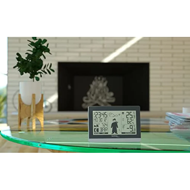 Technoline WS 9612, Wetterstation mit Innen- und Außentemperaturanzeige, Wettervorhersage und Weckalarm, Silber – Bild 5