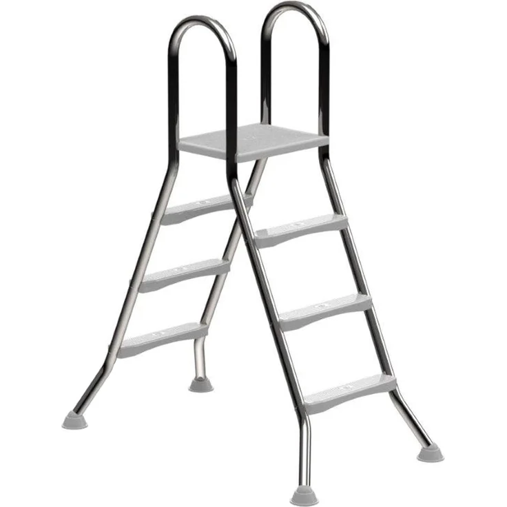 Eichenwald Hochbeckenleiter Modell 57, freistehende Edelstahl-Poolleiter für Beckenhöhe 1,00m, 3/3-Stufen, max. Tragkraft 120 kg