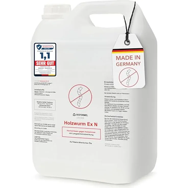 BIODELTA Holzwürmer-Ex Spray, 5 L - Hochwirksames Holzwurmmittel mit Langzeitschutz, geruchlos und fleckenfrei, für Innen- und Außenanwendung
