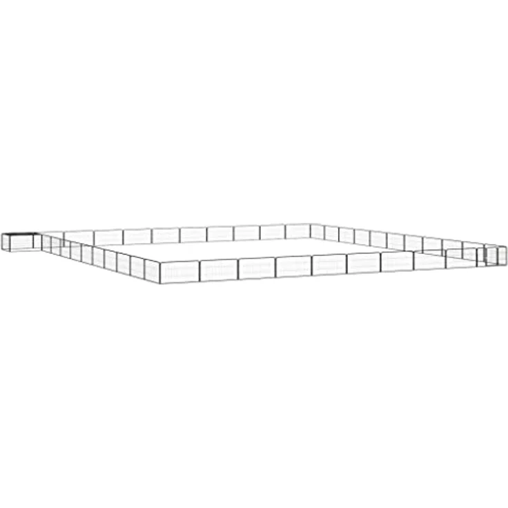 vidaXL Hunde Laufstall 44-TLG. 100x50cm Stahl Pulverbeschichtet Welpenauslauf – Bild 1