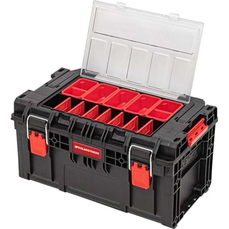 Tool Brothers RHINO XL Werkzeugkoffer ECO Handling+ mit 26l Volumen, stapelbar und Organizer, IP66 Schutzklasse, 535 x 327 x 277 mm – Bild 5