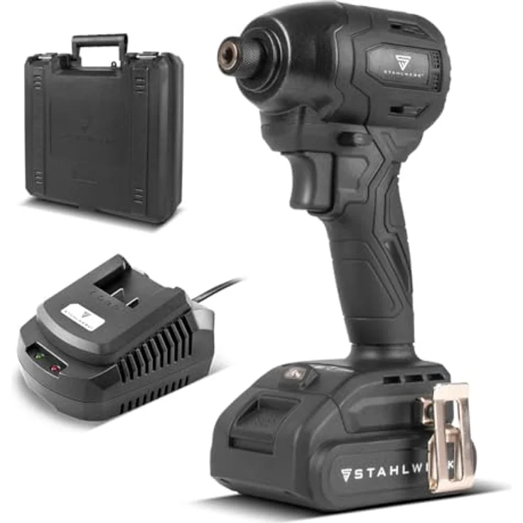 STAHLWERK Akku-Schlagbohrschrauber ADS-190 ST, 20 Volt-System mit Brushless-Technologie, 190 Nm Drehmoment, inklusive Akkus und Ladegerät, ¼ Zoll-Schnellwechsel-Bit-Aufnahme – Bild 1