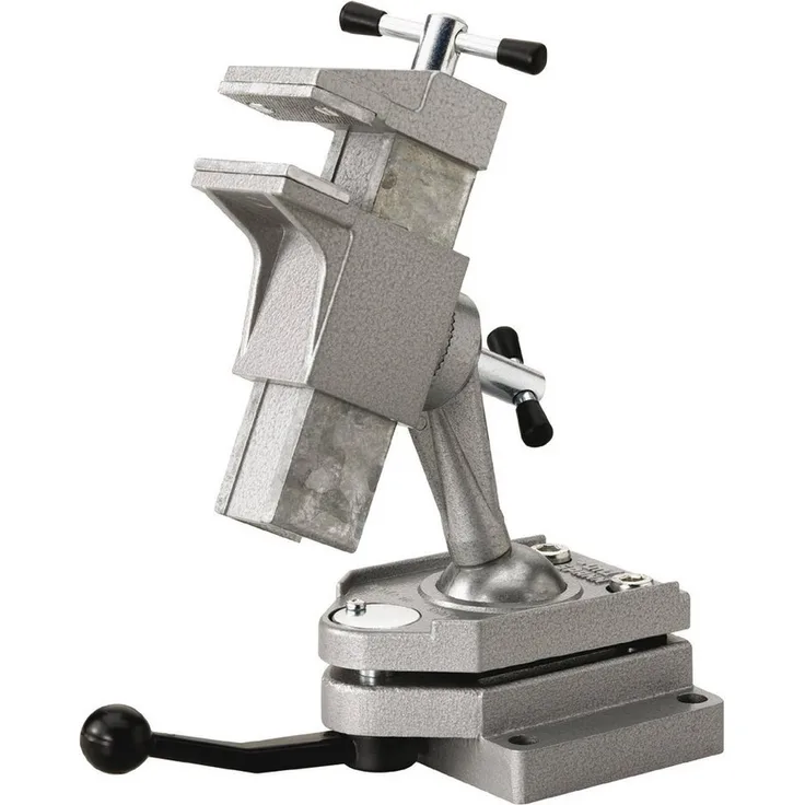 Neutral Schraubstock Dreh-Wendespanner 80 mm aufschraubbar, Alubacken, horizontal/vertikal verstellbar, grau