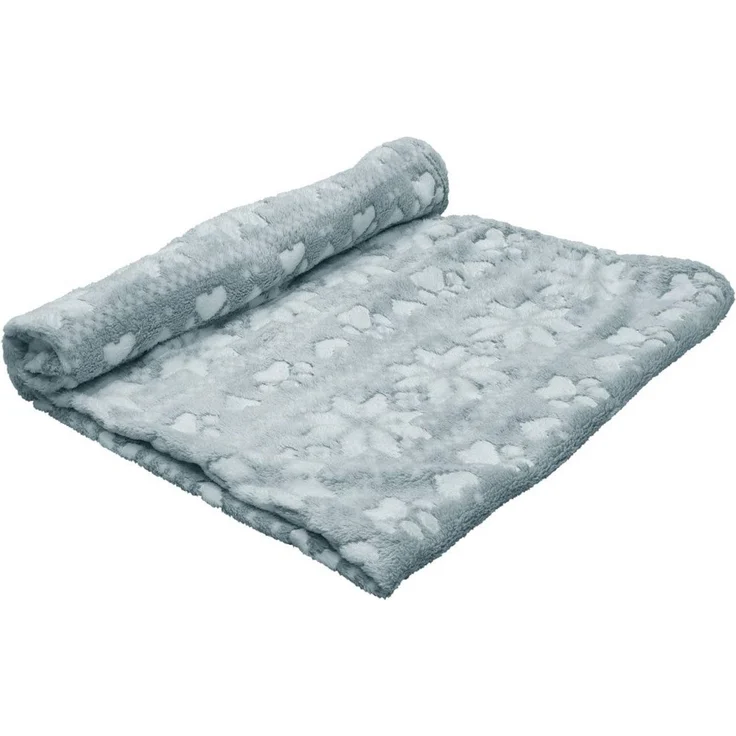 Nobby Tierdecke Xmas Fleece Plaid Flokon grau, Kuscheldecke aus Mikrofaser – Bild 1