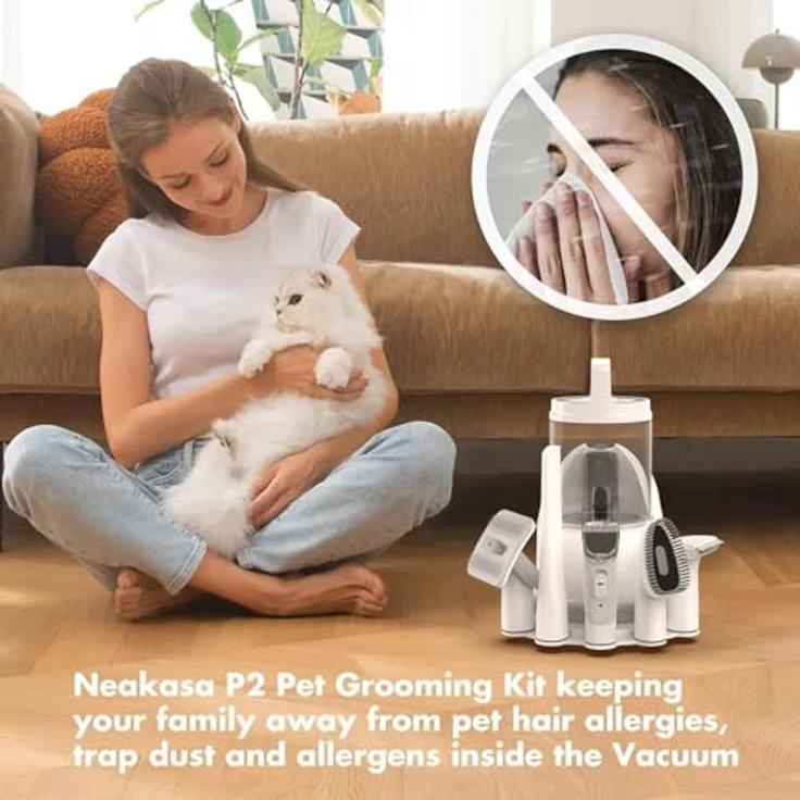 Neakasa Tierhaarentferner P2 Pro 5-in-1 Grooming Kit, Sauger für Hunde / Katzen, leistungsstarke Vakuumtechnologie, 2-Liter-Staubbehälter – Bild 8