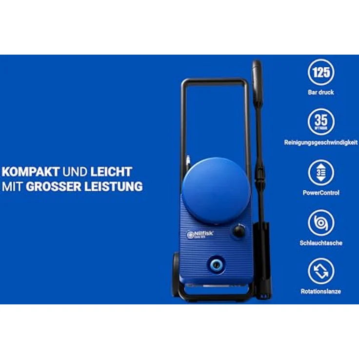 Nilfisk CORE 125-5 PC EU Hochdruckreiniger 125 bar 40° 35²-h 438 l-h mit Pistole Sprühlanze Düsen Schaumsprüher – Bild 2