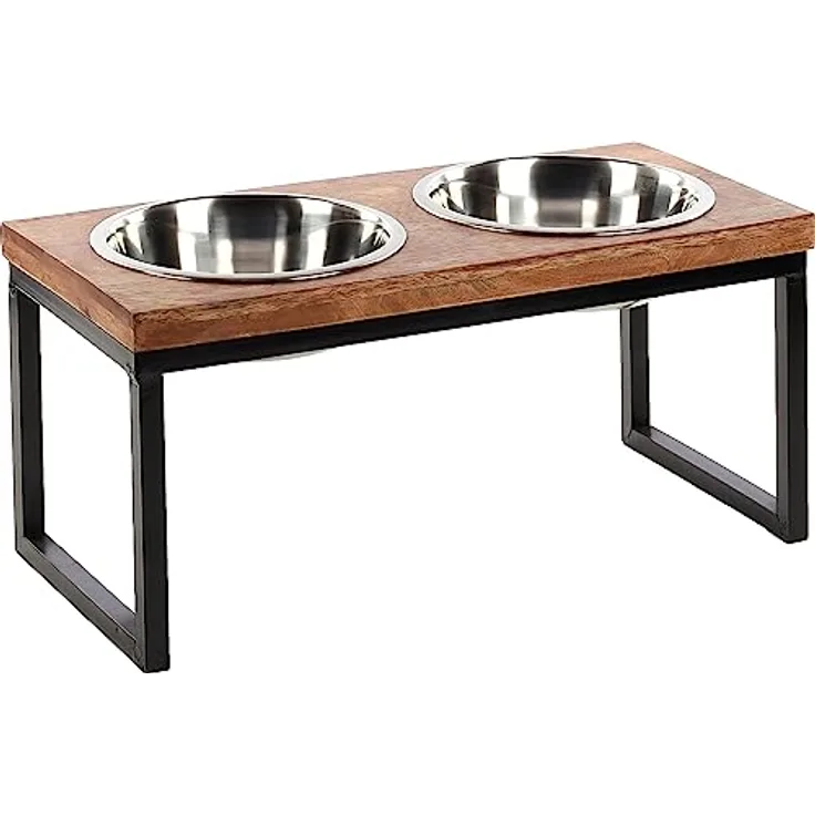 Futternapf für Nahrung und Wasser, Set mit Halterung, Tommy, 60 x 28 x 28,5 cm, 2700 ml