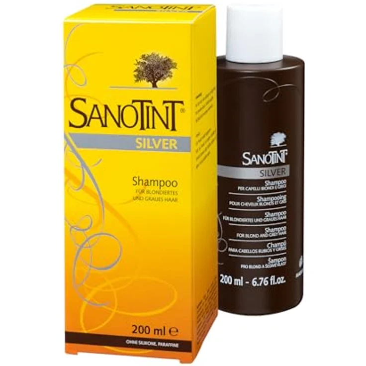 Sanotint Silver Shampoo, Spezialshampoo für blondiertes und graues Haar, 200 ml – Bild 1