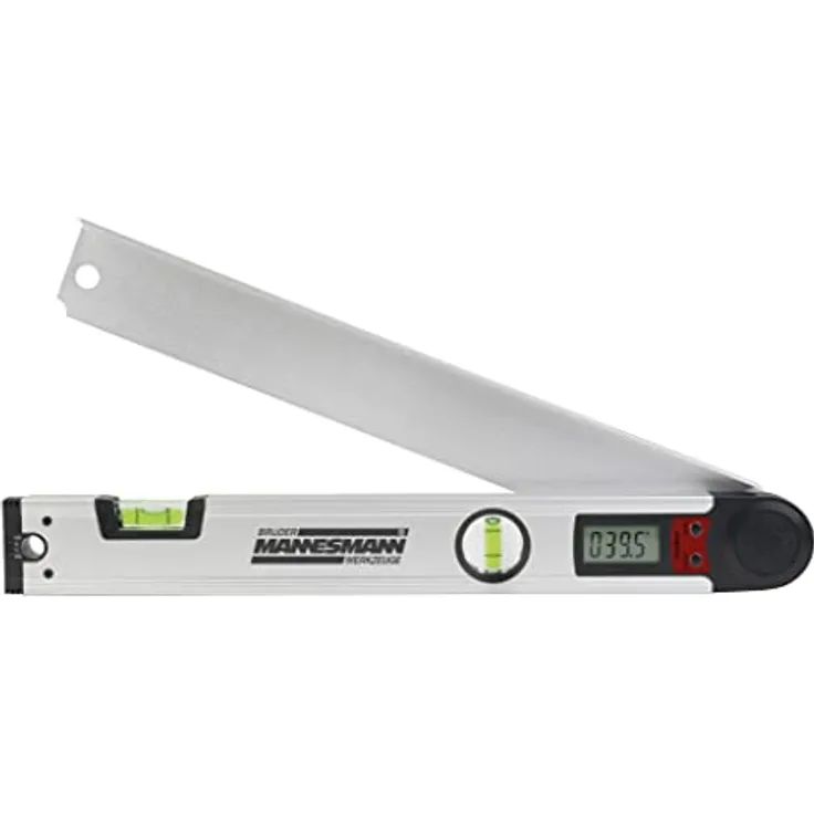 Brüder Mannesmann M81230 Digitaler Winkelmesser mit Libellen + 5 m Bandmaß