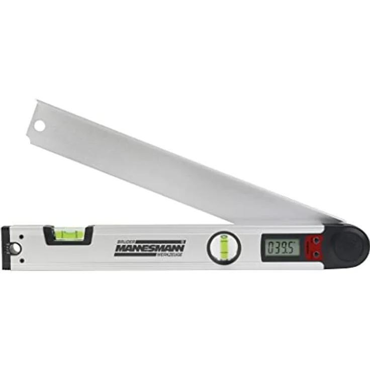 Brüder Mannesmann M81230 Digitaler Winkelmesser mit Libellen + 5 m Bandmaß – Bild 1