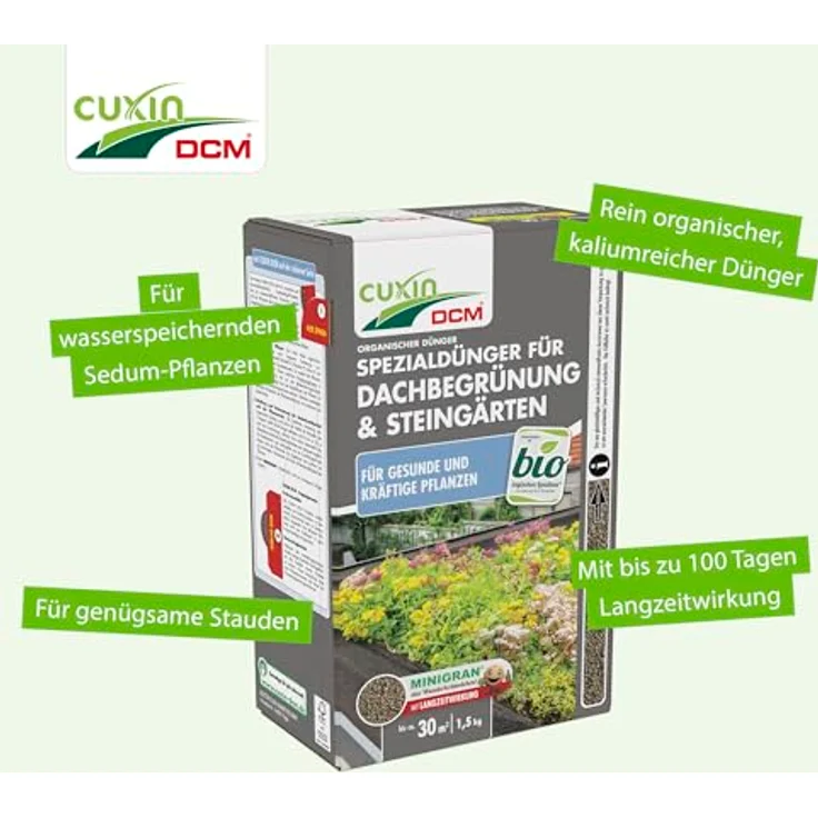 Cuxin DCM Spezialdünger für Dachbegrünung & Steingärten, 1,5 kg – Bild 5