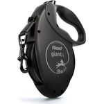 flexi Giant Black Edition Roll-Leine, 8 m Gurt für Hunde bis 50 kg, schwarz