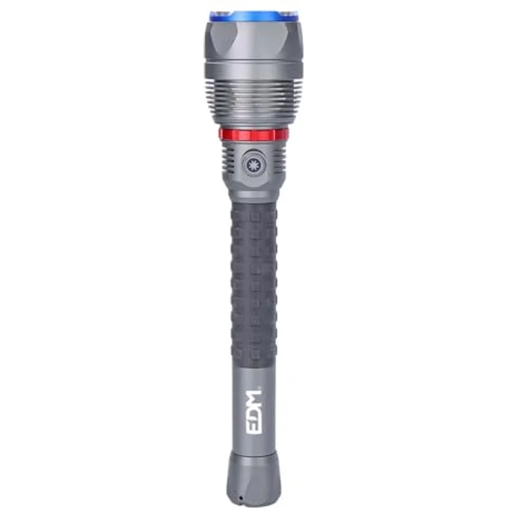 EDM Taschenlampe LED 36170, 180 W, 18.000 Lumen, IP67, wiederaufladbare 15.000 mAh Batterie, Power Bank-Funktion, Aluminiumgehäuse – Bild 1