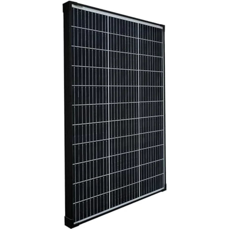 enjoy solar Solarmodul Eco Line ES100M, monokristallines 182mm Solarpanel 12V/100W mit schwarzem Rahmen und PERC-Zellen – Bild 2
