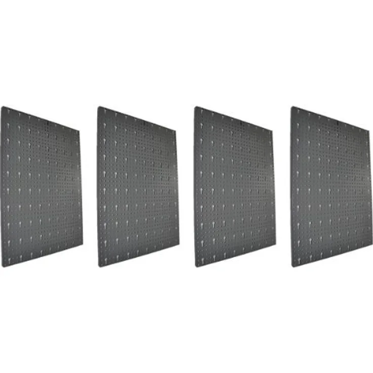 Kreher Lochblech für Eurolochwand, Metall in Hammerschlag-Grau, 4er Pack, 40x60 cm pro Stück, inkl. Schrauben