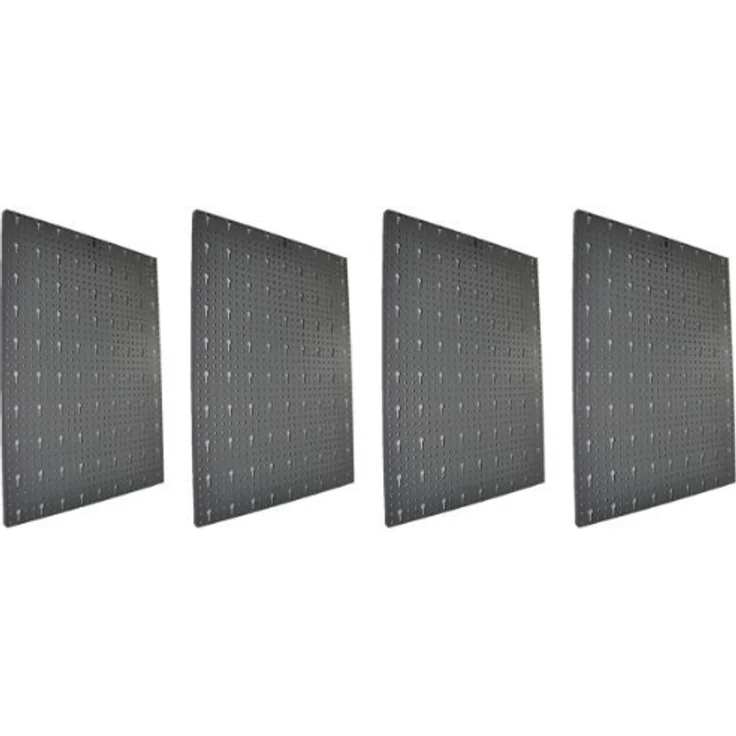 Kreher Lochblech für Eurolochwand, Metall in Hammerschlag-Grau, 4er Pack, 40x60 cm pro Stück, inkl. Schrauben – Bild 1