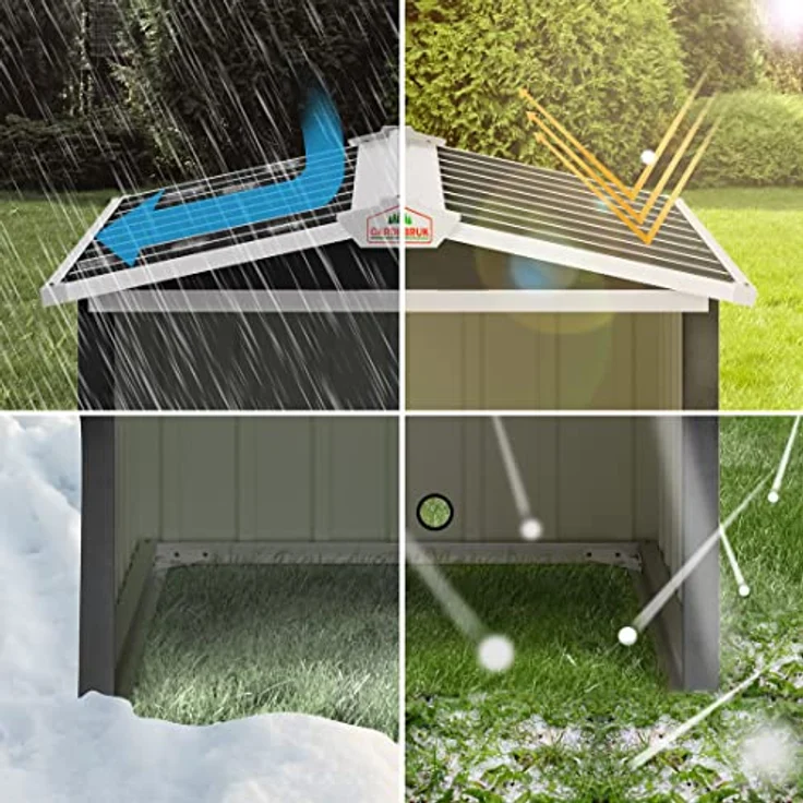 Gardebruk Mähroboter Garage Metall Wetterbeständig Kabelführung 4x Erdanker Carport Rasen Garten 4251776601908 – Bild 3