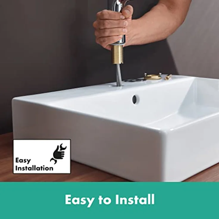 hansgrohe Talis E 150 Waschtischarmatur, ComfortZone 150, Normalstrahl, mit Zugstangen-Ablaufgarnitur – Bild 8