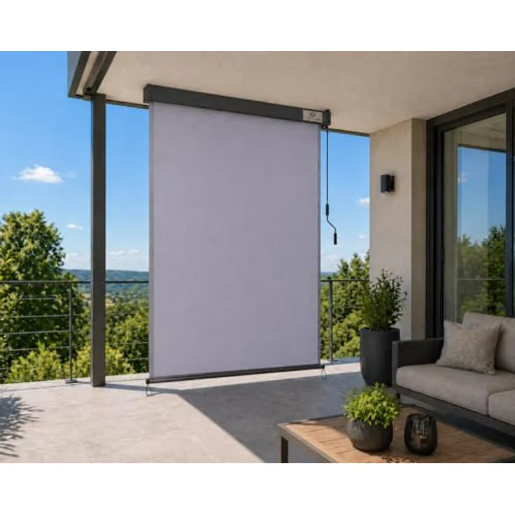Strattore Ausziehbare Senkrechtmarkise - Vertikalmarkise 120 x 250 cm - Hellgrau – Bild 2