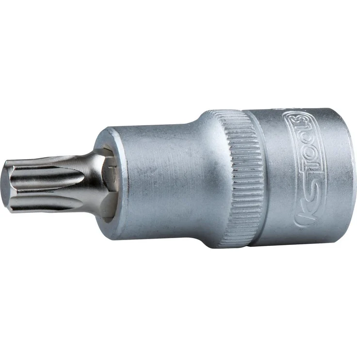 KS Tools Bohrer- und Bitset 3/4" Bit-Stecknuss Torx T60, vernickelter Chrom Vanadium Einsatz, matt satiniert, DIN 3120 / ISO 1174 – Bild 1