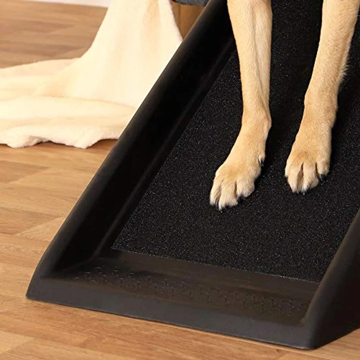 lionto Hunderampe Hundetreppe Autorampe Kofferraumrampe für Haustiere robust 100x38 cm schwarz – Bild 4