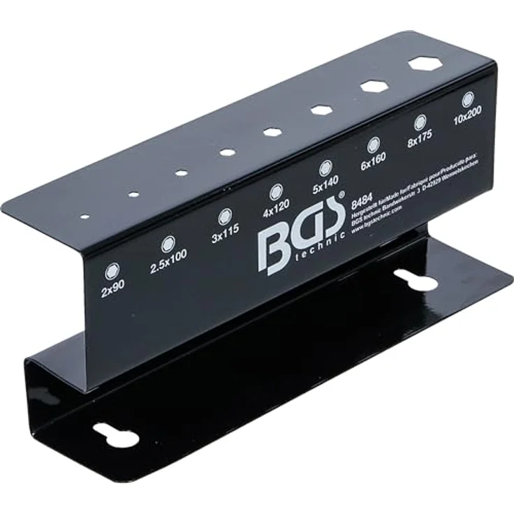 BGS TECHNIC Halter für Art. 8484, Metallhalter aus Chrom-Vanadium-Stahl mit Befestigungsbohrungen, 354 g – Bild 1