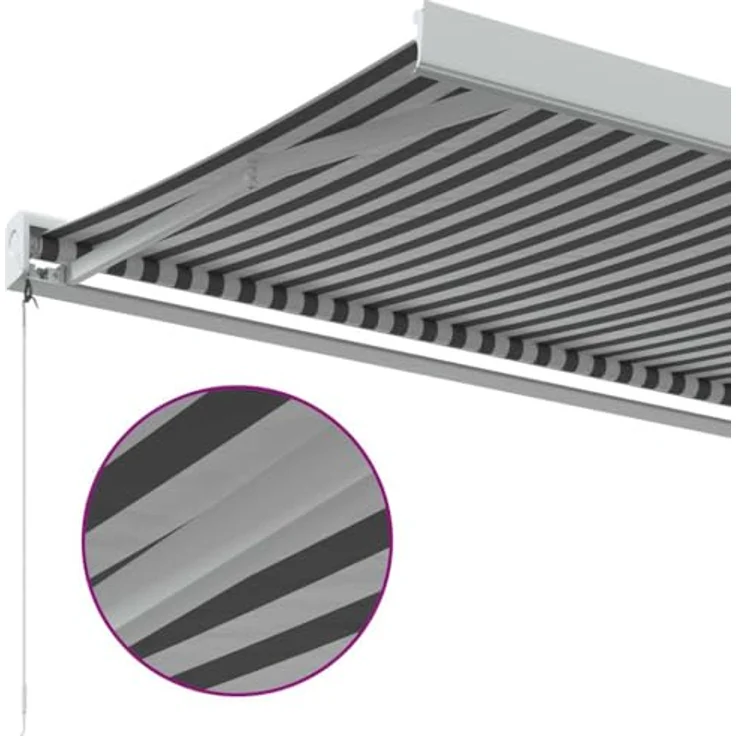vidaXL Markise Einziehbar Anthrazit & Weiß 3,5x2,5 m Stoff & Aluminium, UV-beständig, Wandmontage, stilvolles Design – Bild 7