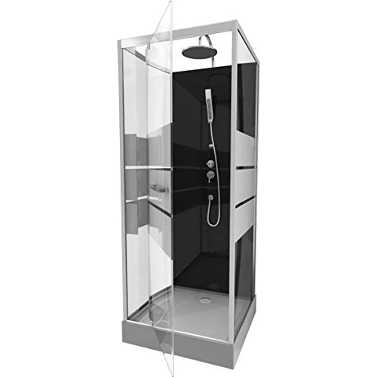 Marwell Komplettdusche Dusy, BxT: 70x70 cm, Einscheibensicherheitsglas, inkl. Armaturen, elegantes Design in edlem Silber – Bild 3