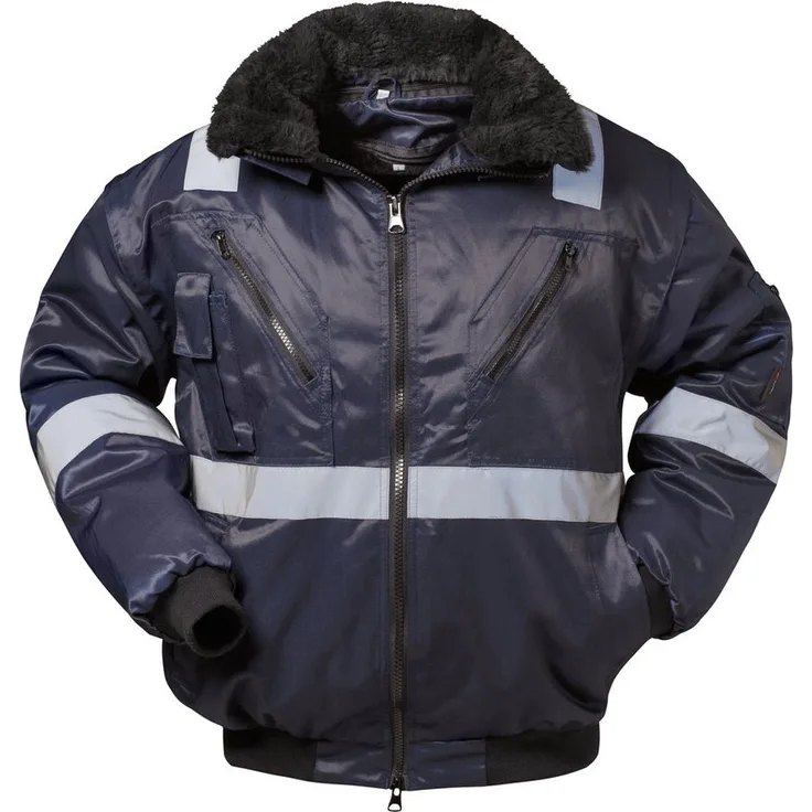 Norway Pilotenjacke Arbeitsjacke Winterbaujacke Malerjacke Weste gefüttert, Schwarz, Größe XS-5XL