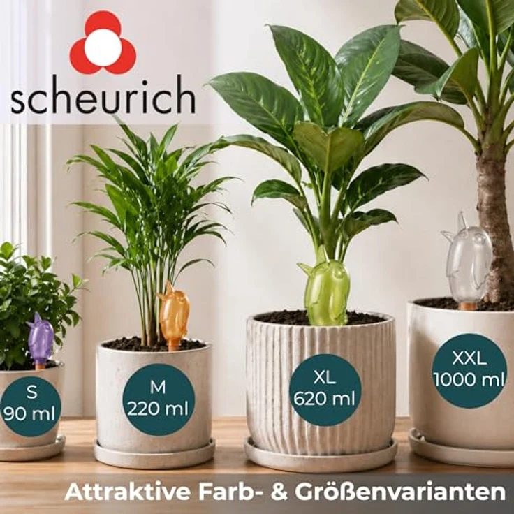 4er-Set Bewässerungskugel Wasserspender Bördy L in transparent - H20cm-220ml - Scheurich – Bild 9