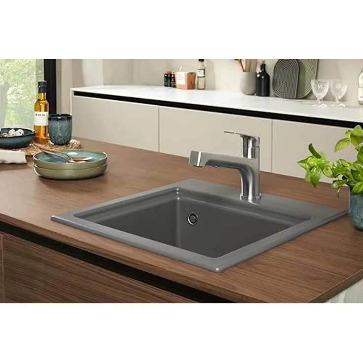 Villeroy & Boch Junis Shower 928100LC, Küchenarmatur mit herausziehbarer Handbrause aus massivem Edelstahl, 120° Schwenkbereich, 189 mm Höhe – Bild 6