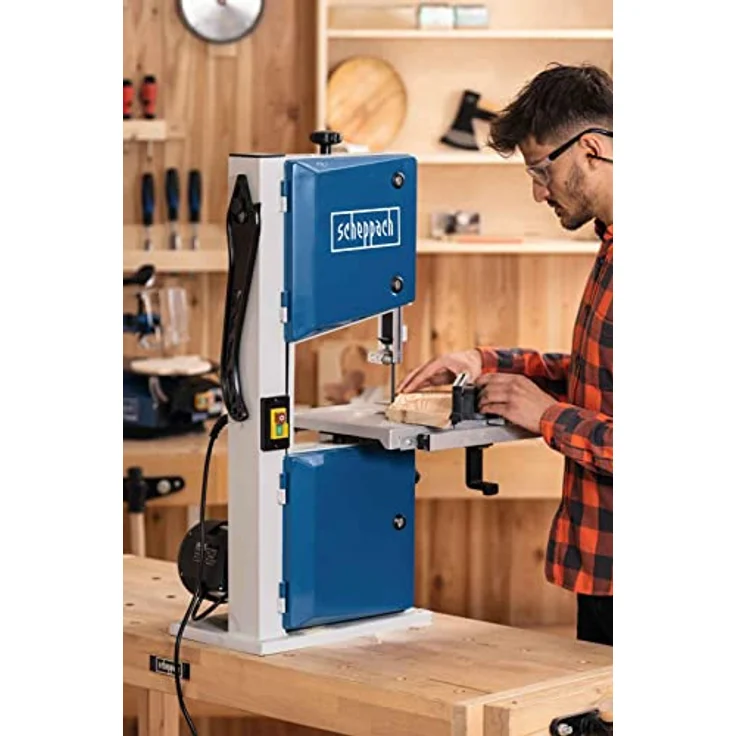 Scheppach Bandsäge HBS261 inkl. 2. Sägeband | Durchlasshöhe 120mm | 2 Schnittgeschwindigkeiten 660/960 m/min | Tischverstellung 0-45° | inkl. Querschneidlehre und Parallelanschlag – Bild 4