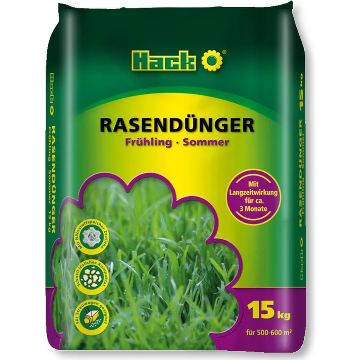 HACK Rasendünger Frühling-Sommer, 15 kg