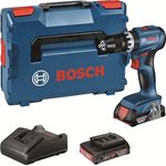 Bosch Professional GSB 18V-45 Akku-Schlagbohrschrauber 18 V 45 Nm Brushless, mit 2x 2 Ah Akku, Ladegerät und L-Boxx (06019K3303)
