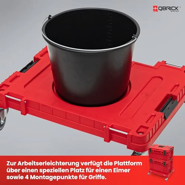 Qbrick ONE Transport Platform 2.0 Workshop, rollbare Plattform in RED Ultra HD, belastbar bis 120 kg – Bild 4