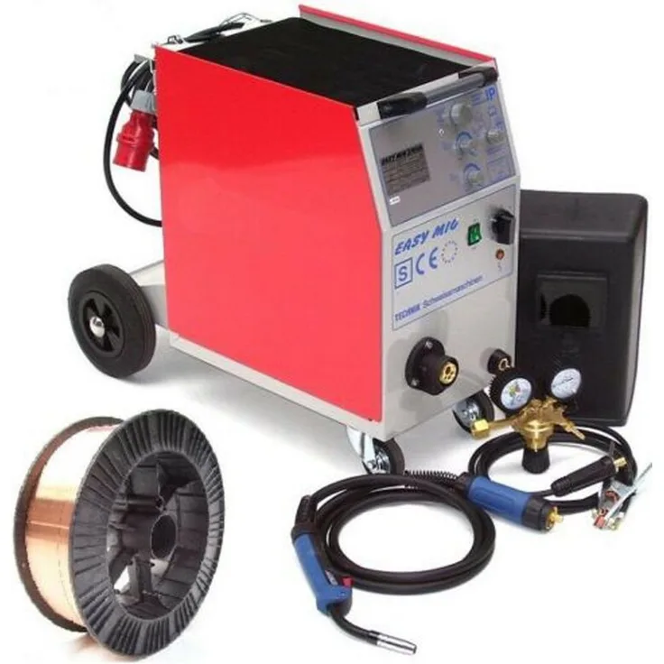Apex Schutzgasschweißgerät EasyMIG 210 AM MIG MAG Schutzgas Schweißgerät + MB15 Brenner + 15kg 0,8 mm Draht, Synergetische Steuerung, Euro-Zentralanschluss - Preisvergleich