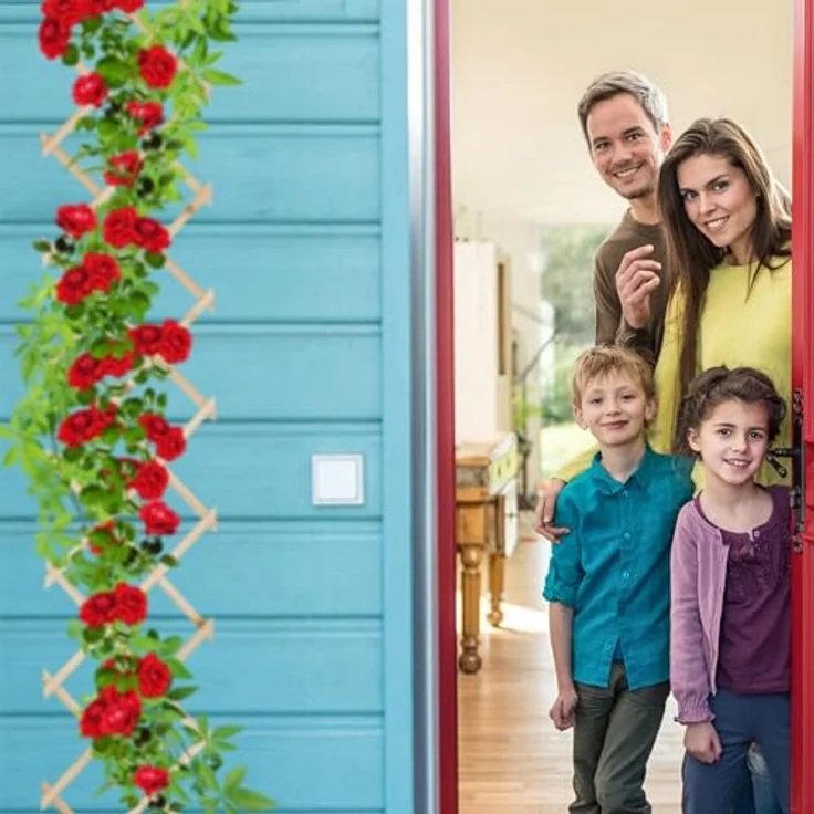 Relaxdays Rankgitter, ausziehbar, 3er Set, Rankhilfe für Kletterpflanzen, 180 cm, Garten, Balkon & Terrasse, Holz, Natur - Preisvergleich – Bild 3