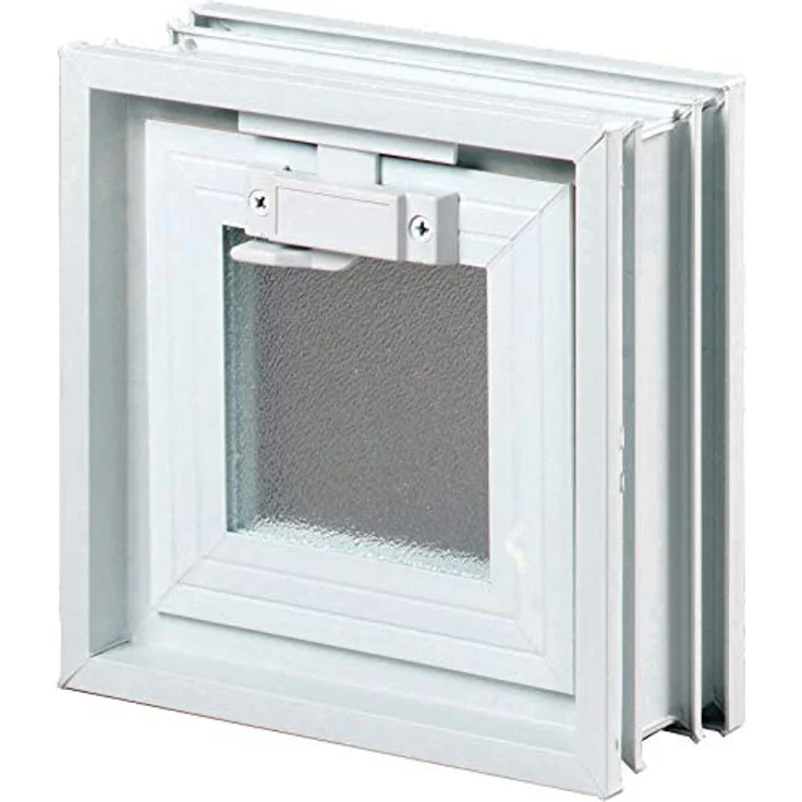 Fuchs Design Lüftungsfenster (189x189x80 mm) Weiß anstatt 1 Glasbaustein im Format 19x19x8 cm – mit Fliegengitter – Bild 2