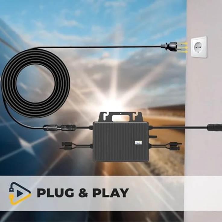 SUNNIVA TSUN Mikro-Wechselrichter 800 W TSOL-MS800, wetterfest IP67, Plug-&-Play Installation, 2 MPPT, Bluetooth & WiFi, inkl. 5 m Anschlusskabel – Bild 5